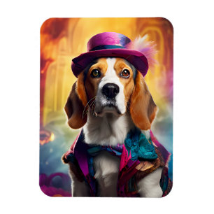Beagle in Vibrant Costume Magnet