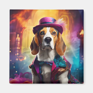 Beagle in Vibrant Costume Magnet