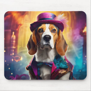 Beagle in Vibrant Costume Mouse Pad