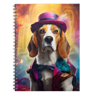 Beagle in Vibrant Costume Notebook