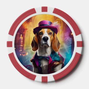 Beagle in Vibrant Costume Poker Chips