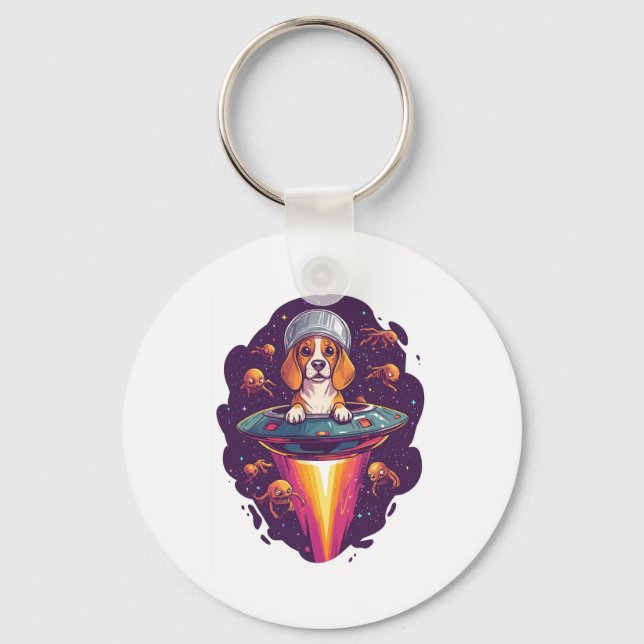 Beagle � Intergalactic Dog Encounter Key Ring (Front)