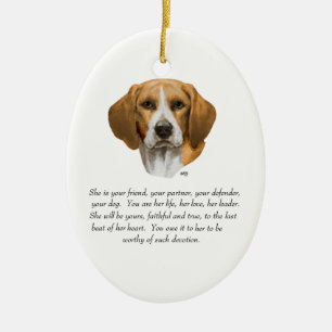 Beagle Keepsake Ceramic Tree Decoration