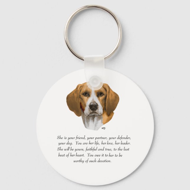 Beagle Keepsake Key Ring (Front)