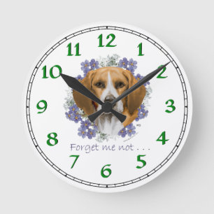 Beagle Keepsake Round Clock