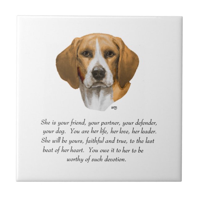 Beagle Keepsake Tile (Front)