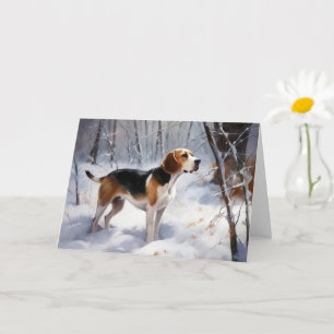 Beagle Let It Snow Christmas  Card