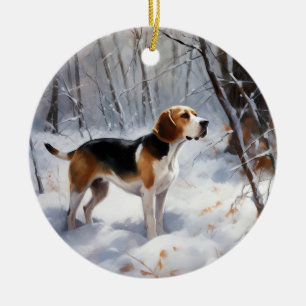 Beagle Let It Snow Christmas Ceramic Tree Decoration