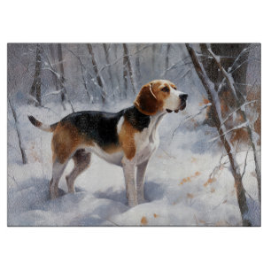 Beagle Let It Snow Christmas Cutting Board