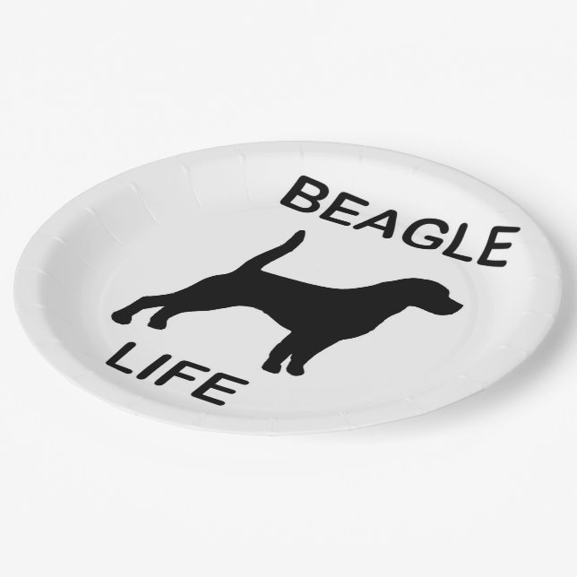 Beagle life paper plate (Angled)