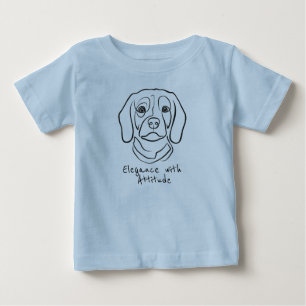 Beagle Line Art, Elegance with Attitude Baby T-Shirt