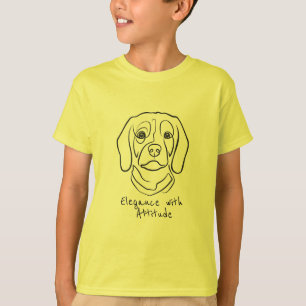 Beagle Line Art, Elegance with Attitude T-Shirt