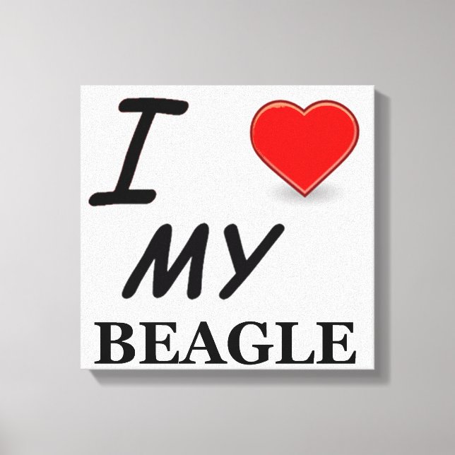 beagle love canvas print (Front)