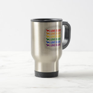 Beagle Love Is Love Rainbow Lgbt Dog Lovers Travel Mug