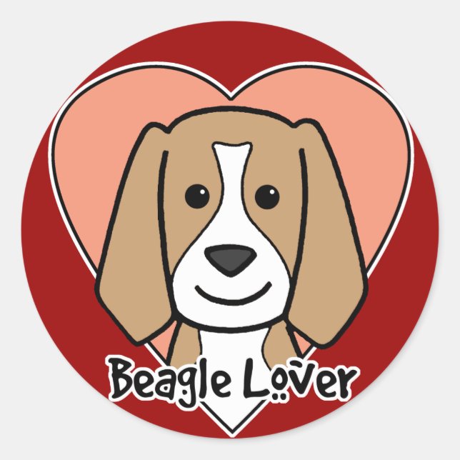 Beagle Lover Classic Round Sticker (Front)