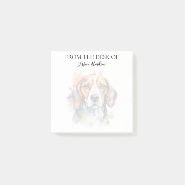 Beagle Lover Monogrammed Dog Post-it Notes (Front)