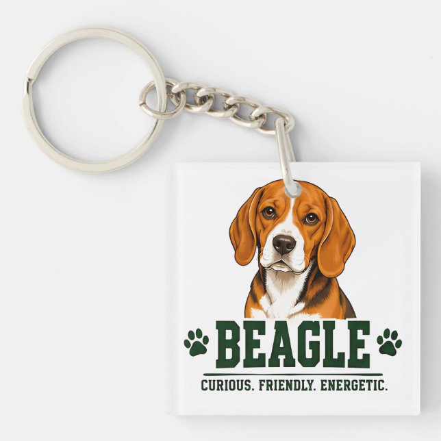 🐾 Beagle Lover Sign 🐾 Key Ring (Front)