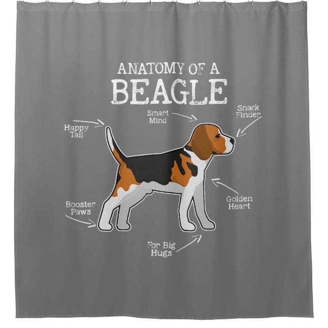 Beagle Lovers/ Anatomy Of A Beagle  Shower Curtain (Front)
