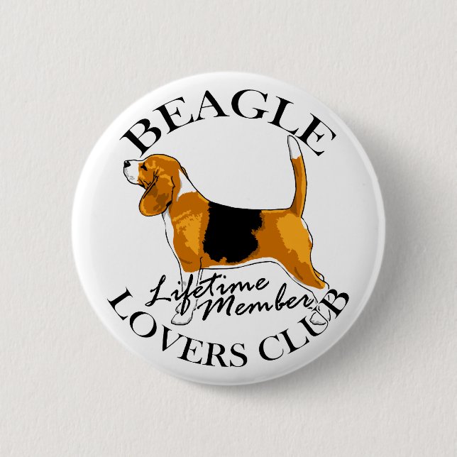 Beagle Lovers Club 6 Cm Round Badge (Front)