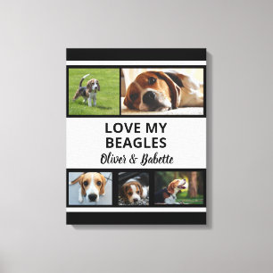 Beagle Lovers Custom Puppy and Dog Photo Collage Canvas Print