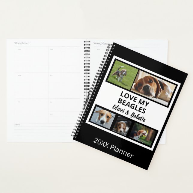 Beagle Lovers Custom Puppy and Dog Photo Collage   Planner (Display)