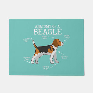 beagle lovers dog mum  anatomy of a beagle  doormat