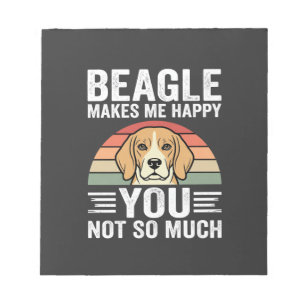 Beagle Makes Me Happy Dog Lover Notepad