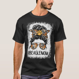 Beagle Mama Dog Mom Messy Bun Women Gift For Beagl T-Shirt