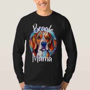 Beagle Mama Dog Mom Puppy Colorful Pet Fur Baby Cu T-Shirt
