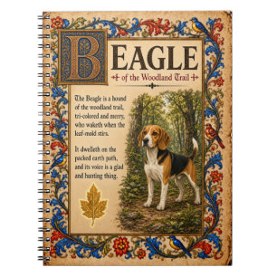 Beagle, Mediaeval Bestiary Art Notebook