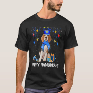 Beagle Menorah Hat Christmas Happy Hanukkah Jewi T-Shirt