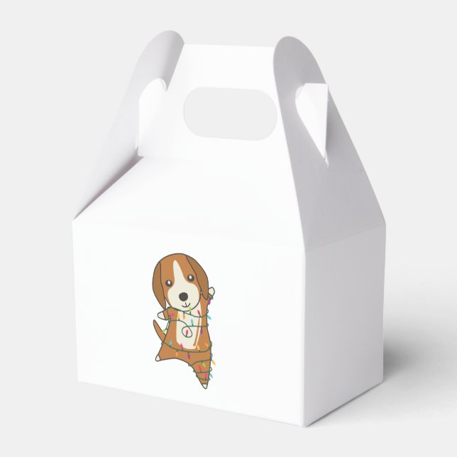 Beagle Merry Christmas Winter Animals Dog Favour Box (Front Side)