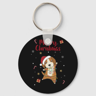 Beagle Merry Christmas Winter Animals Dog Key Ring