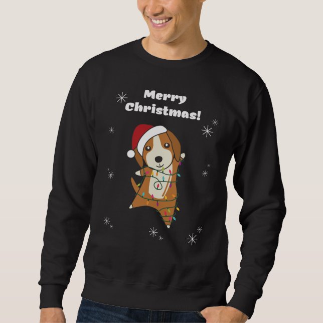 Beagle Merry Christmas Winter Animals Dog Sweatshirt (Front)