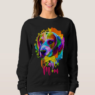 Beagle Mom Cute Colourful Dog Sunflower  Mother's  Sweatshirt