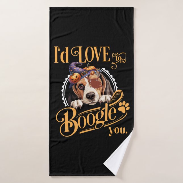 Beagle Mom Halloween Dog Lover Bath Towel (Bath Towel)