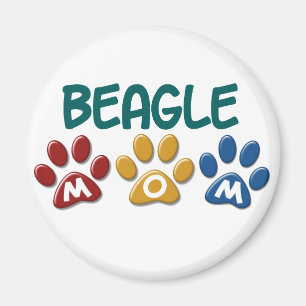 BEAGLE MOM Paw Print Magnet