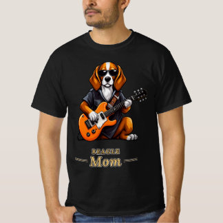 Beagle Mom Rock Star Guitar Dog Gift T-Shirt