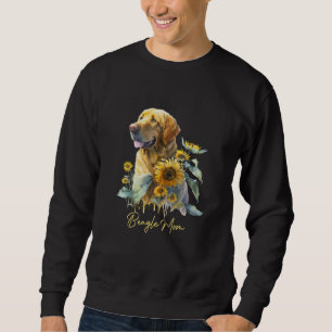 Beagle Mom Sunflower With Dog Paw Mother s Day Sweatshirt