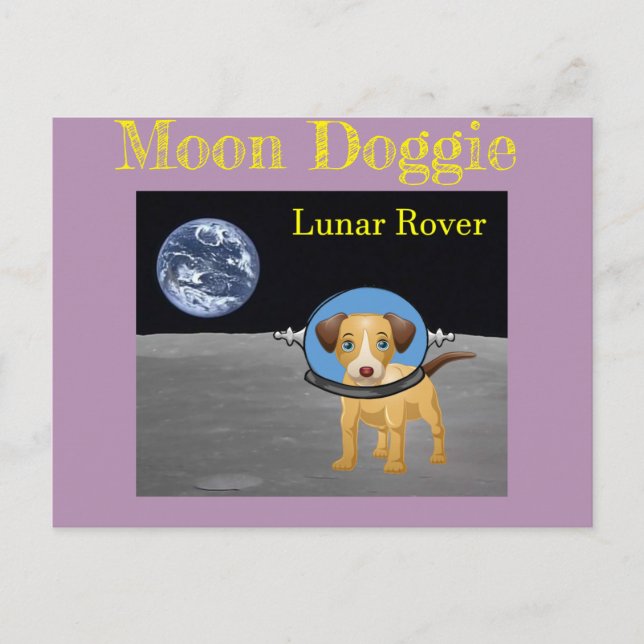Beagle Moon Dog Lunar Rover by Funnycomb Postcard (Front)