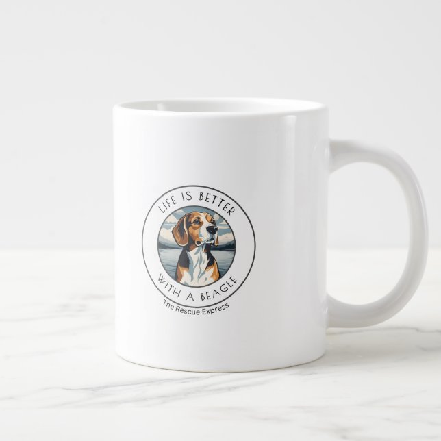 beagle, mug,  large coffee mug (Right)
