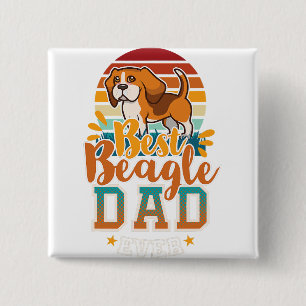 beagle mum, beagle dad, dog lover, gift for beagle 15 cm square badge