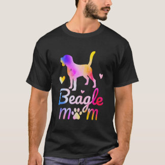 Beagle Mum Colourful Watercolor Dog Mama T-Shirt