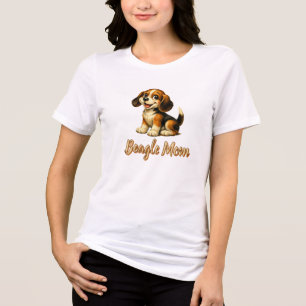 Beagle Mum Cute Vintage Puppy Tri-Blend Shirt