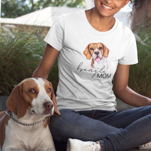 Beagle Mum Cute Watercolor Dog lover T-Shirt (Creator Uploaded)
