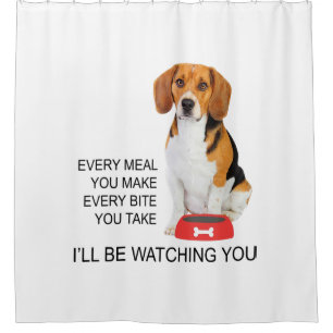 Beagle Mum Ill Be Watching Beagle Shower Curtain