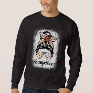 Beagle Mum Messy Bun Hair Dog Mama Pet Owner Mothe Sweatshirt