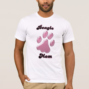 Beagle Mum Pink Pawprint T-Shirt