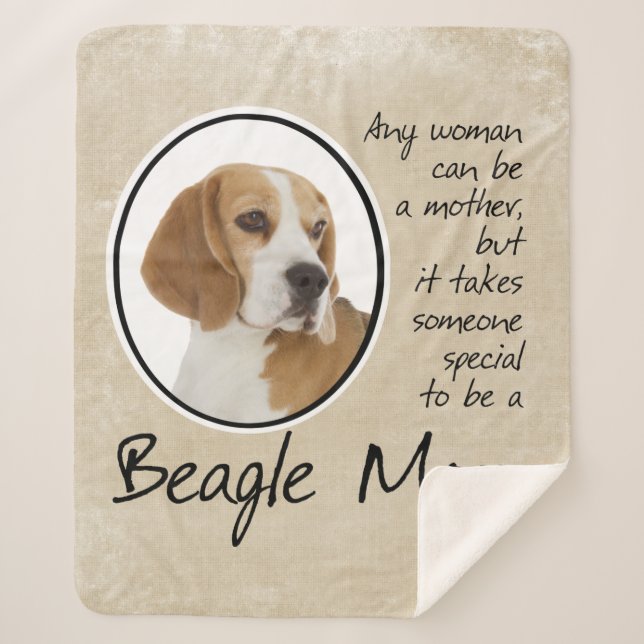 Beagle Mum Sherpa Blanket (Front)