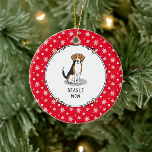 Beagle Mum (tri colour 3) Dog Cute Dog Mum Ceramic Tree Decoration